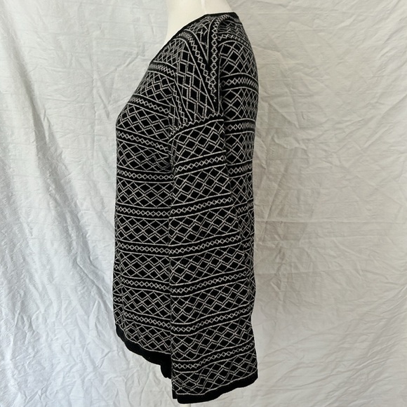 Octavia Black & White Geometric Design Sweater Sz S - Picture 3 of 12
